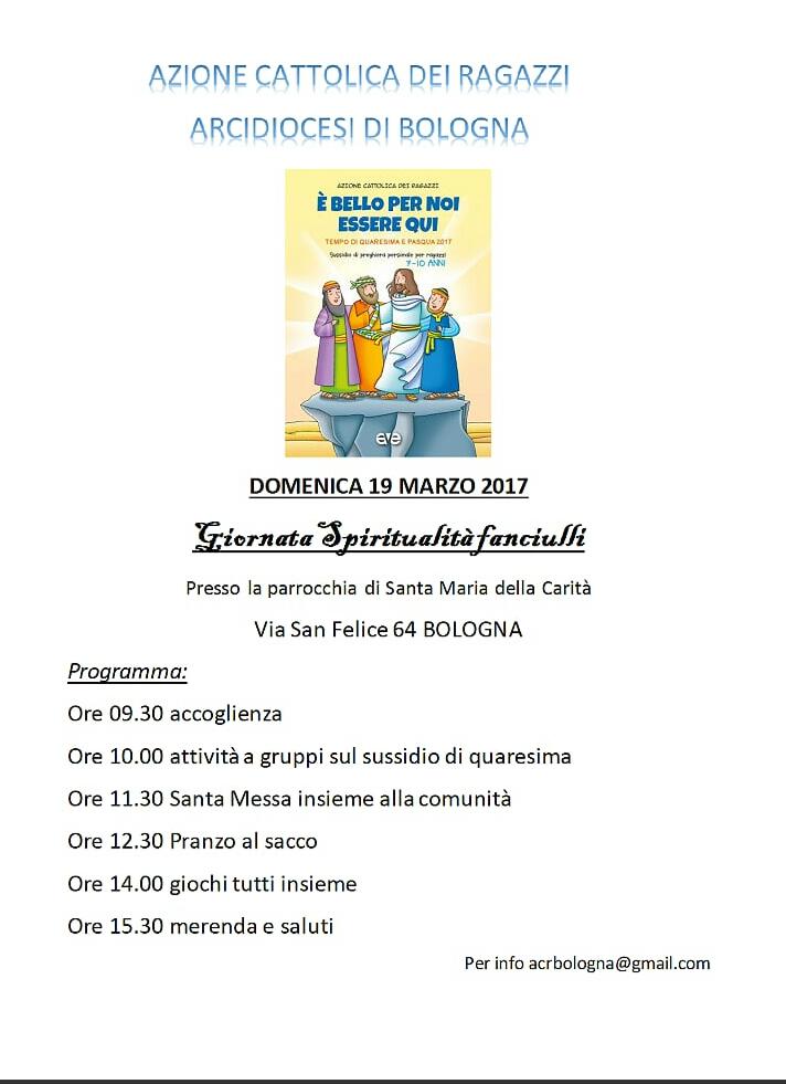 Giornata spiritualità fanciulli @ Parrocchia S. Maria della carità | Bologna | Emilia-Romagna | Italia